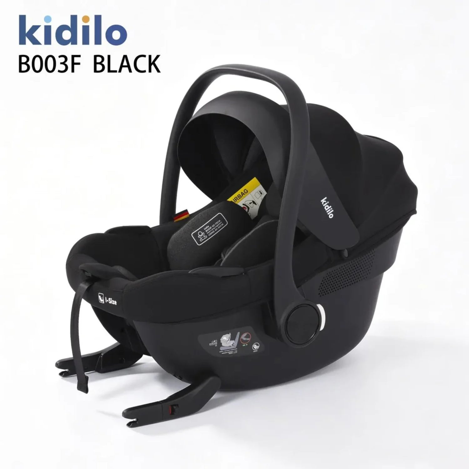 Coche para bebé negro lateral, con diseño ergonómico y seguridad mejorada